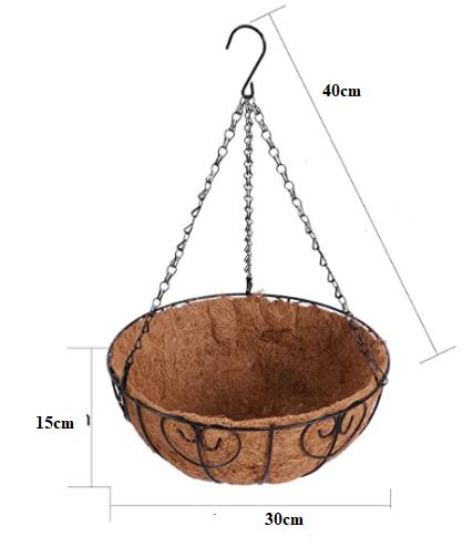 ベトナムのココナッツハンギングバスケットのサイズ　‐　ココハイテック